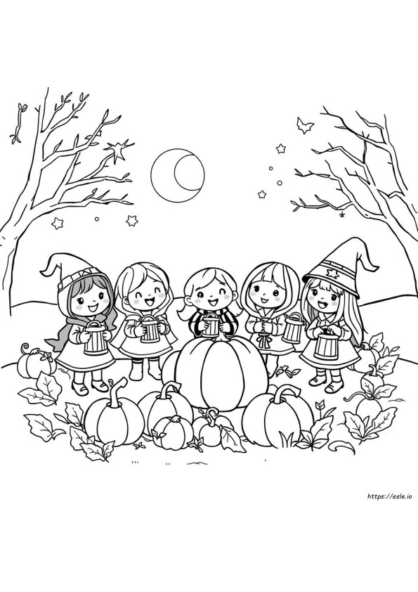 Cozy Friends Halloween Coloring Pages