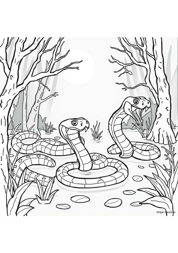 Printable Scary Snake Coloring Pages