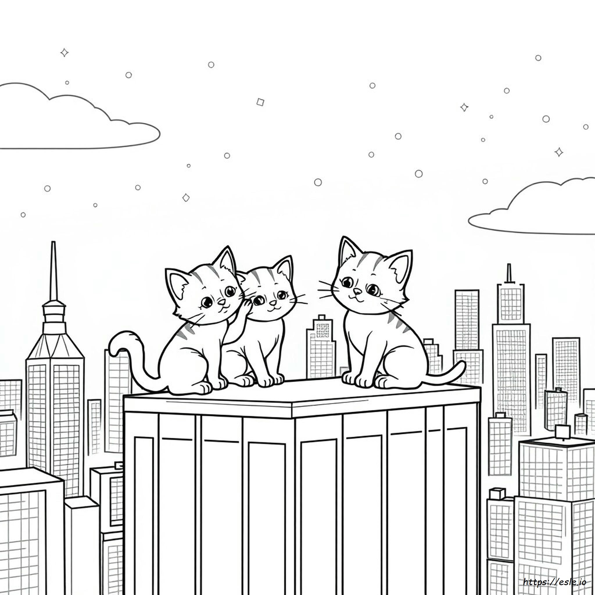 Plantilla De Colorear Super Kitties