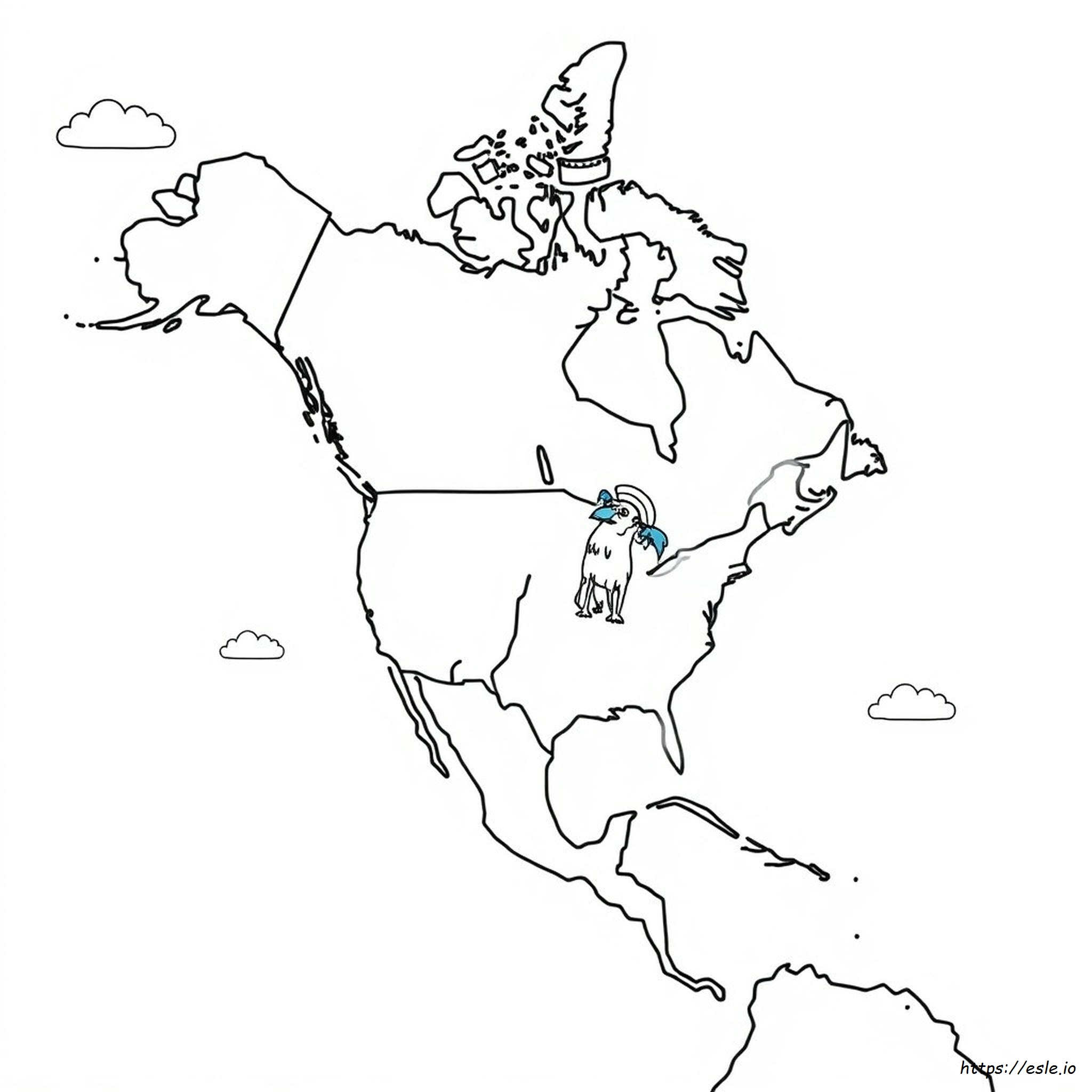 North America Coloring Page