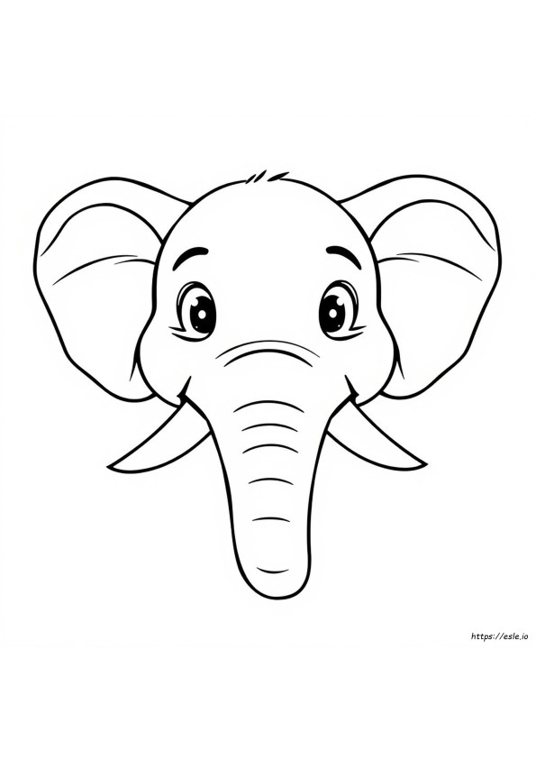 Elephant Face Coloring Pages