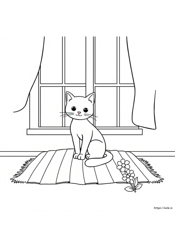 Sevimli Kedi Boyama Sayfaları