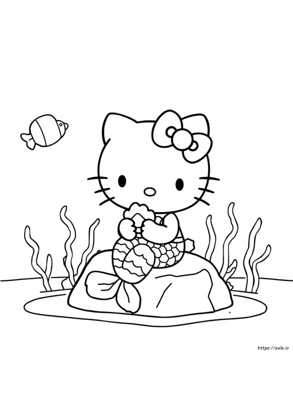 Hello Kitty Mermaid Colouring Pages