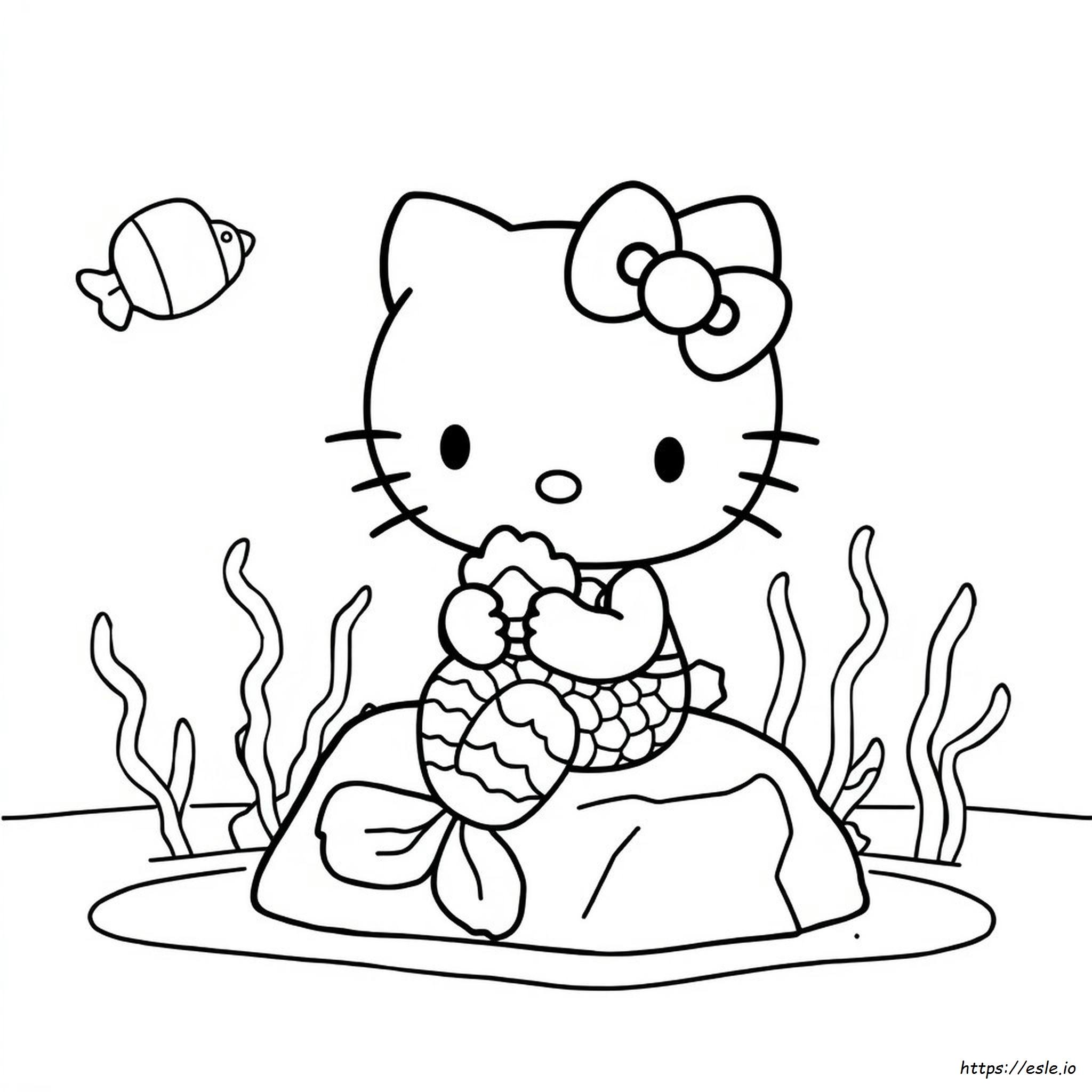 Coloriages Sirène Hello Kitty À Imprimer