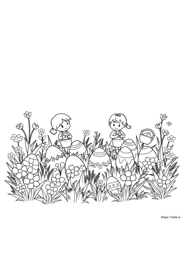 たまご探し ぬりえ