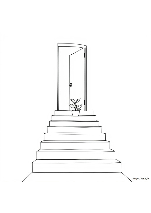 Staircase Coloring Page