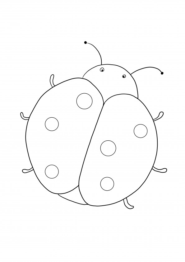 Cute ladybug to print or download page to color for kids of all ages