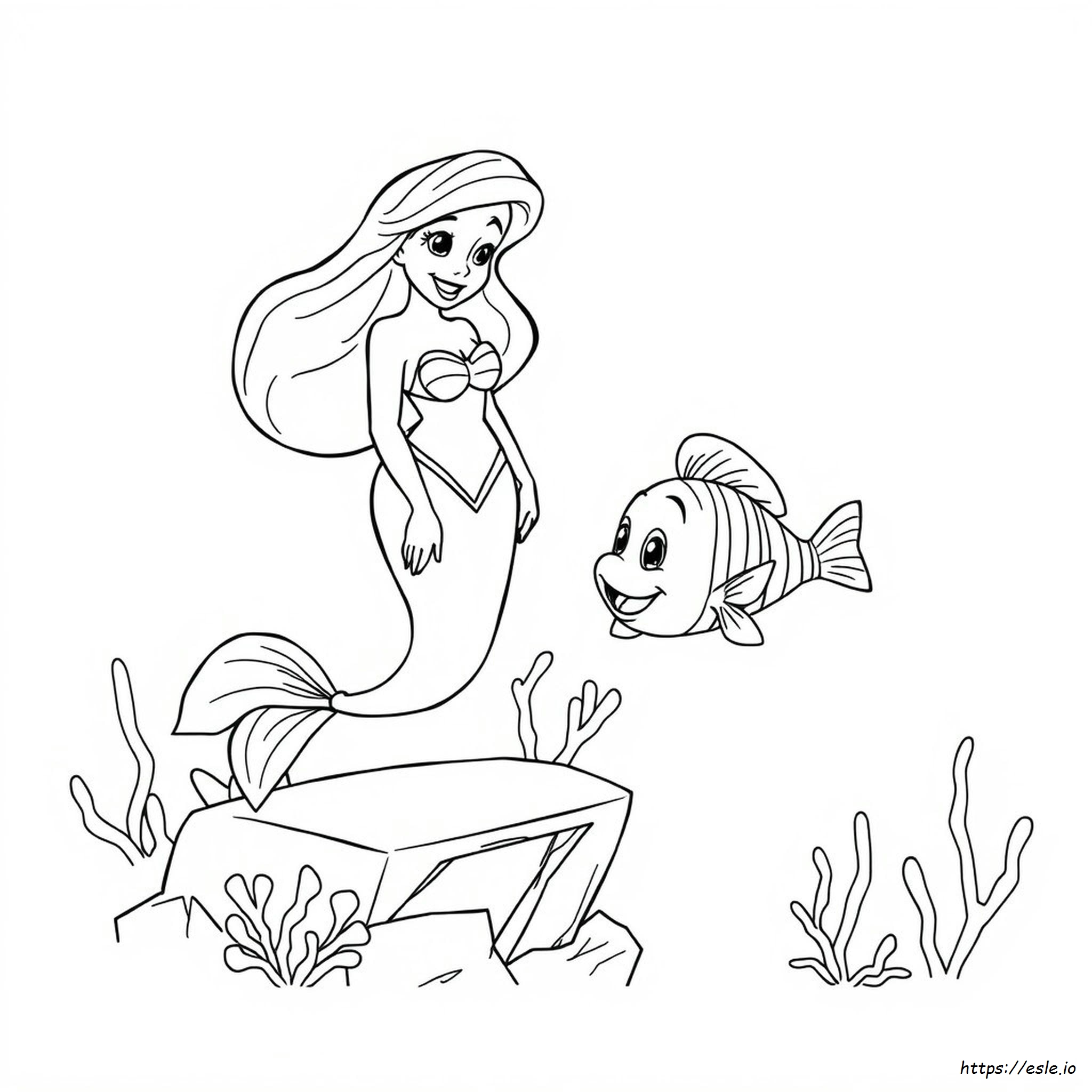 Ariel E Flounder Da Colorare