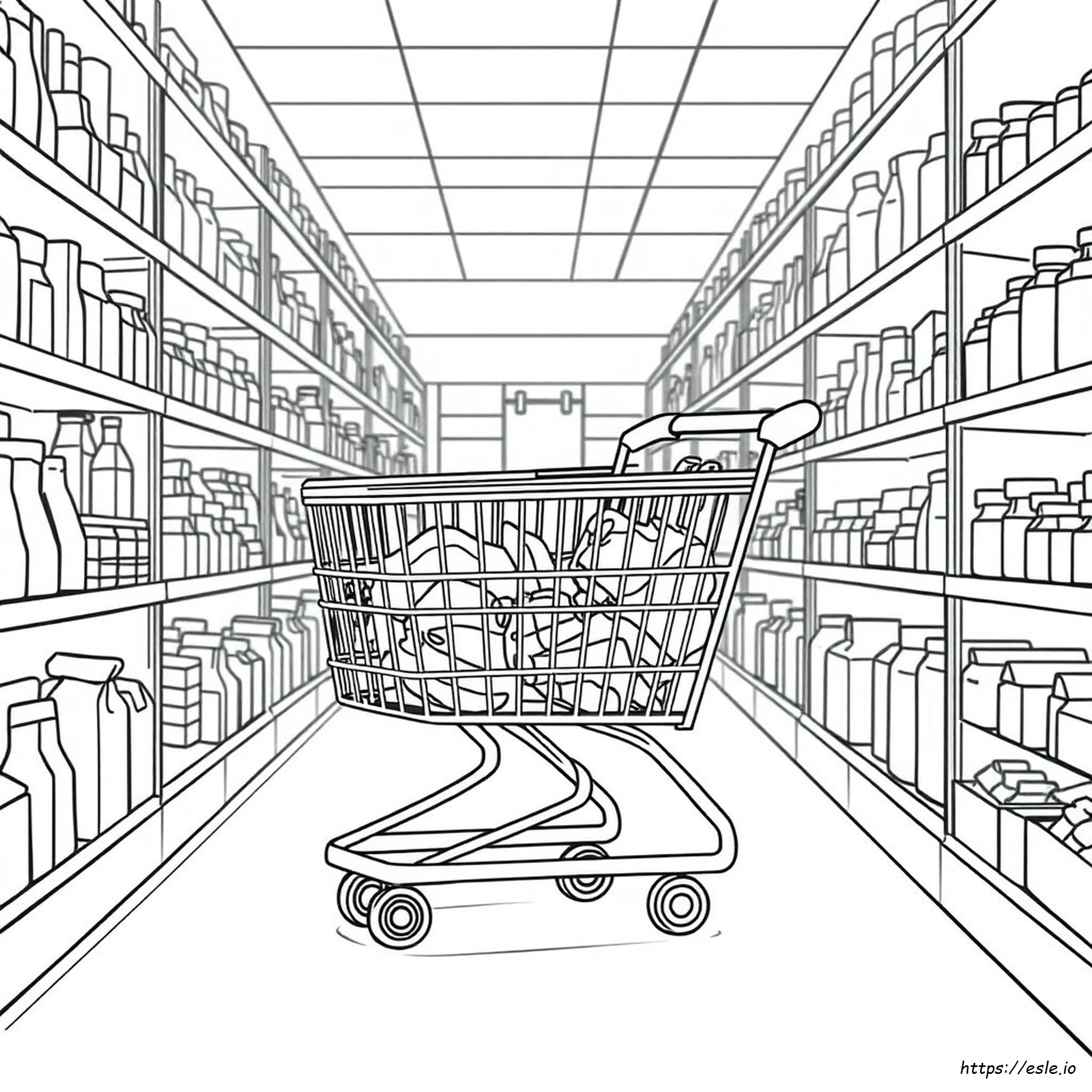 Shopping Trolley Colouring Pages