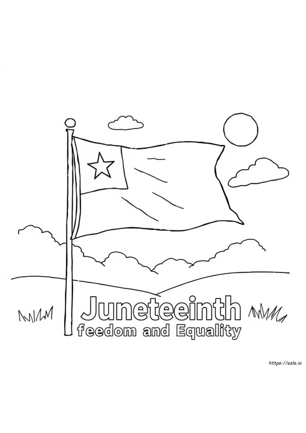 Bendera Juneteenth Lembar Mewarnai Gratis
