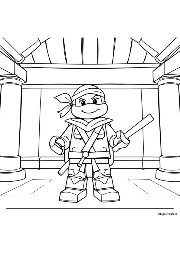 Mikey Ninja Turtle Coloring Pages