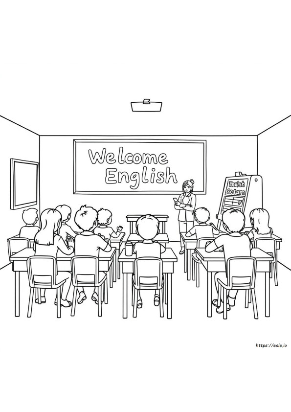 Coloring Welcome To English Class Para Colorear