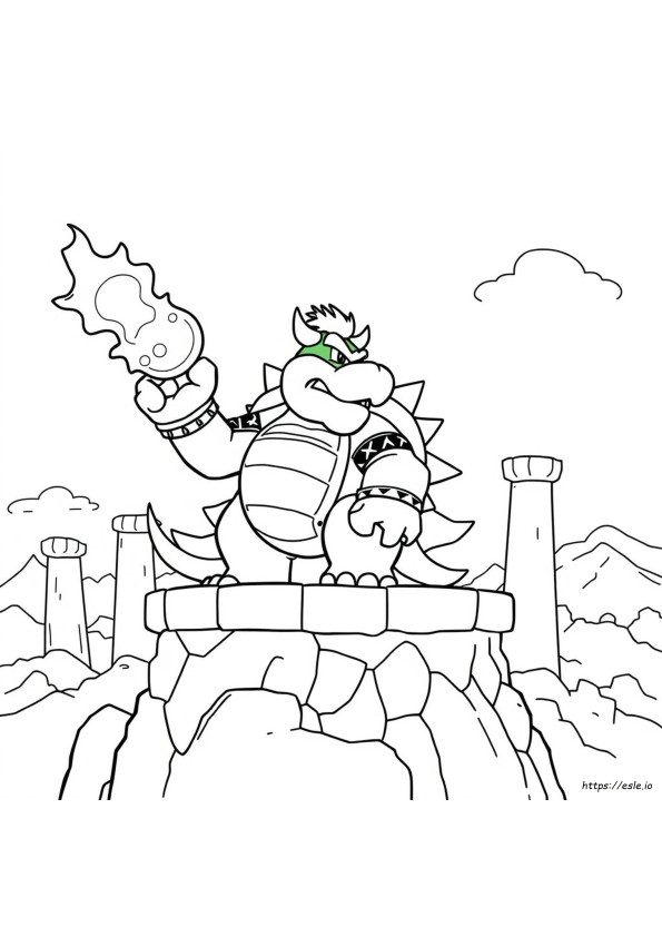 Kolorowanka Super Mario Bowser