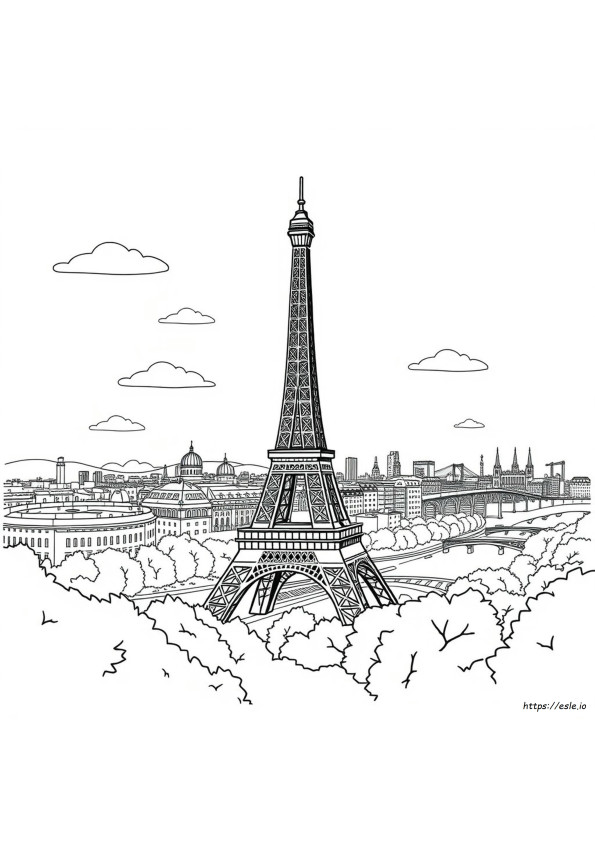 Pagina Da Colorare Di Parigi Da Stampare