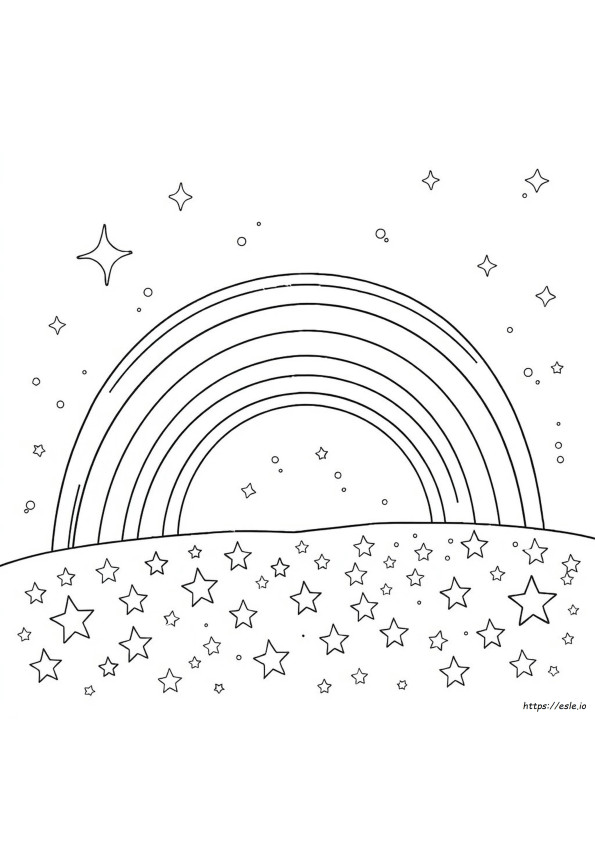 Rainbow Star Coloring Page
