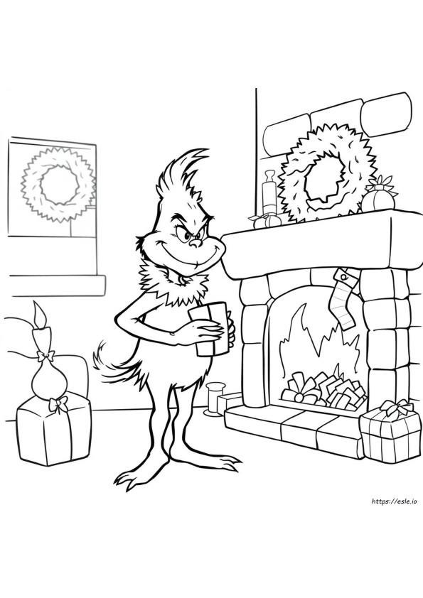 Grinch Christmas Colouring In