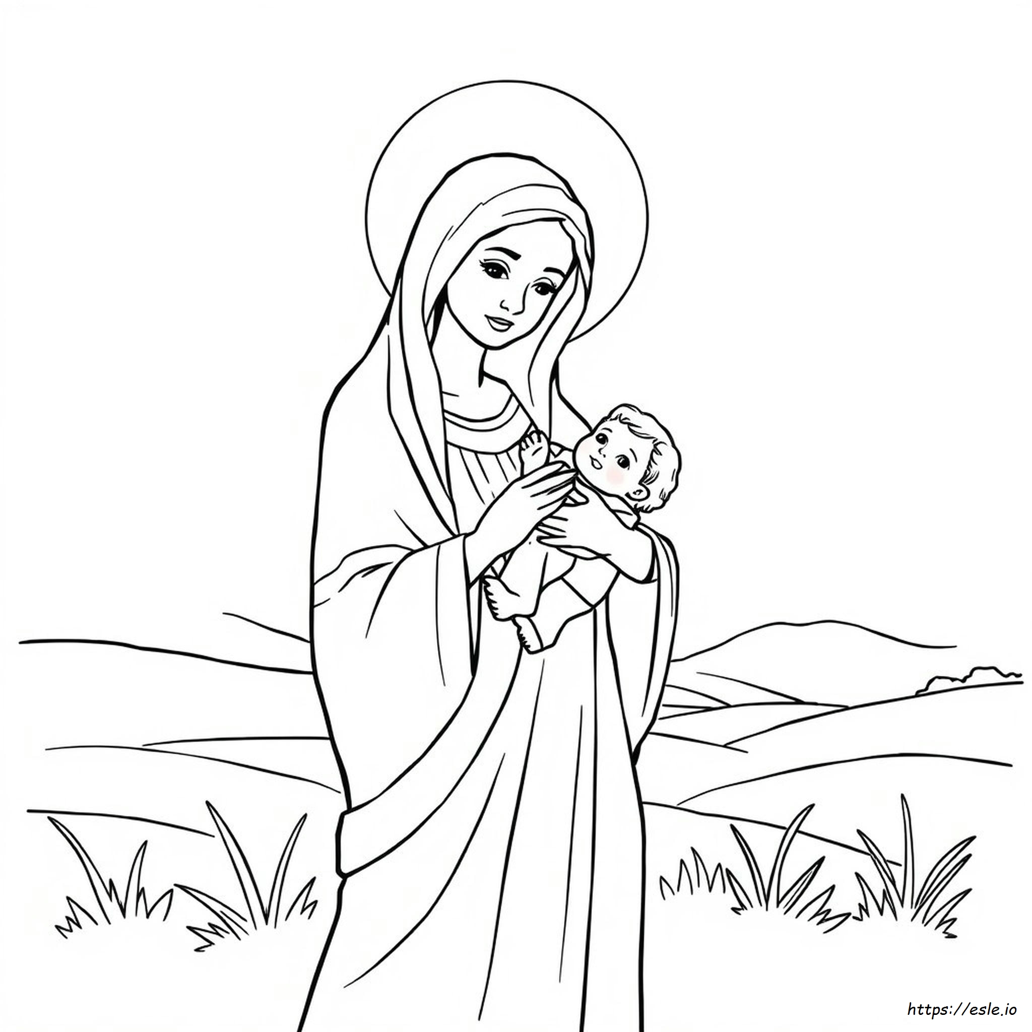 Mother Mary Colouring Pages