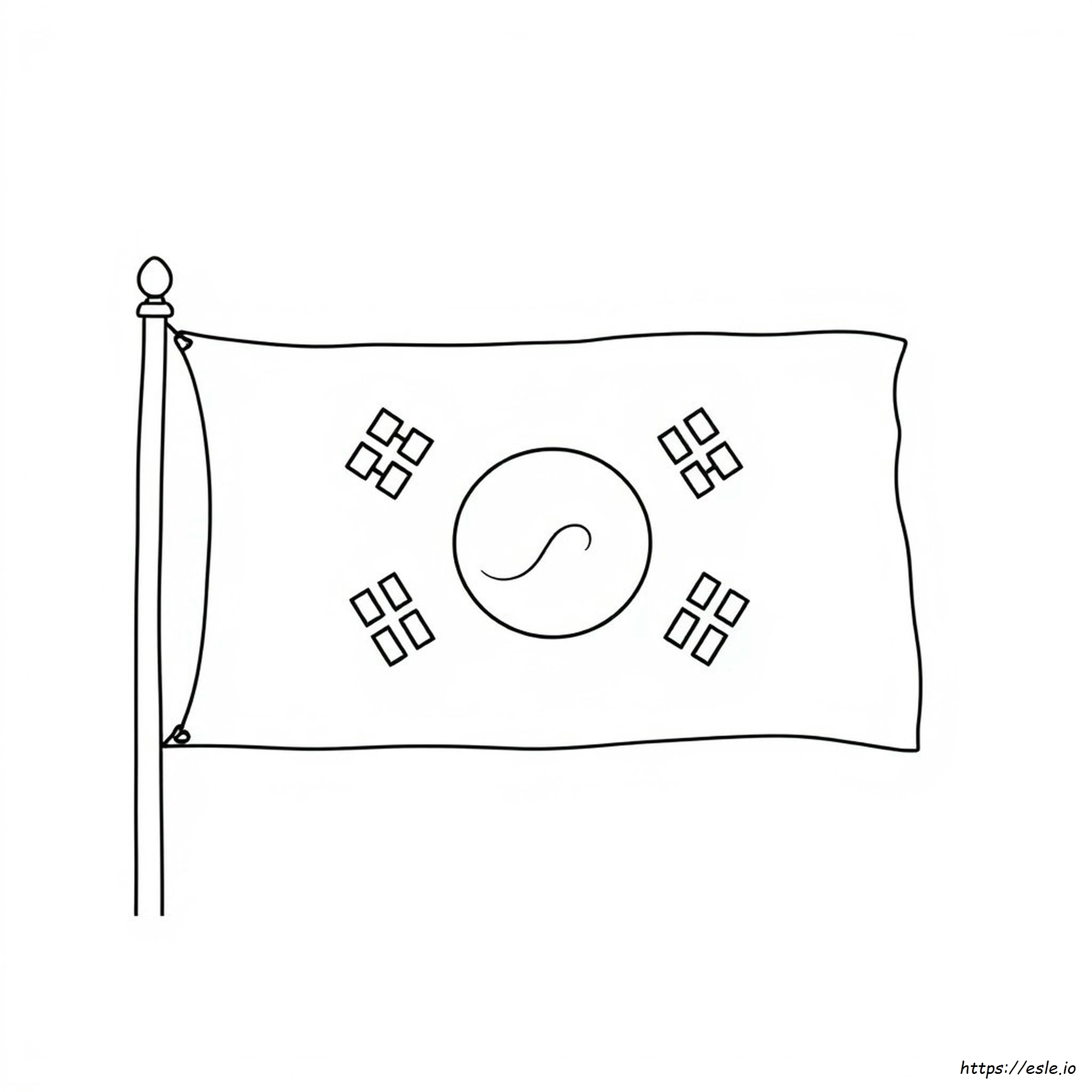 South Korea Flag Coloring Page Printable