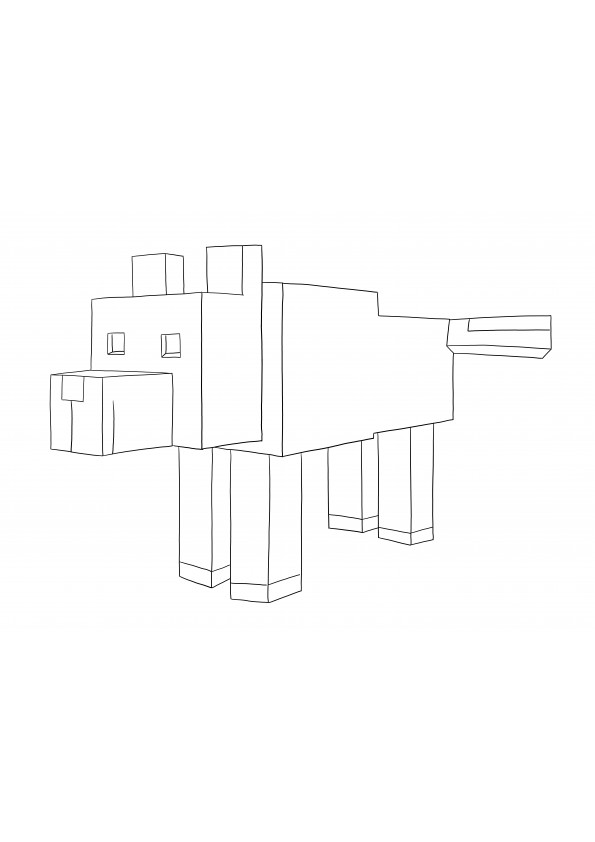 Minecraft wolf sheet is ready to be printed and colored or saved for later