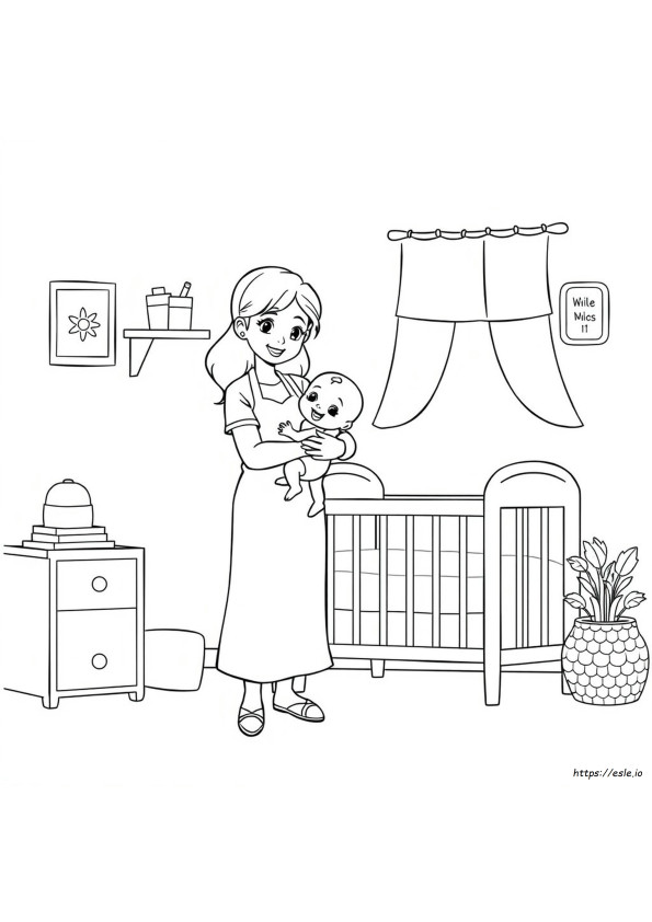Nanny Colouring Pages