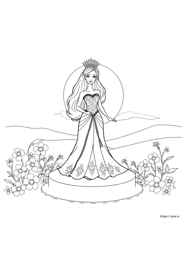 Drawing Beautiful Barbie Princess Coloring Pages
