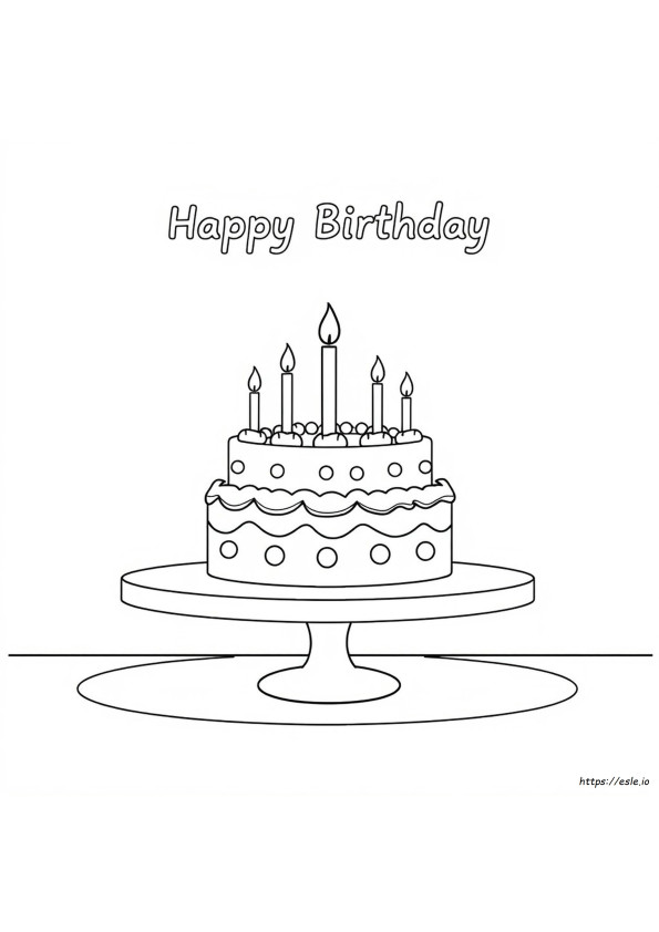 Happy Birthday Cake Colouring