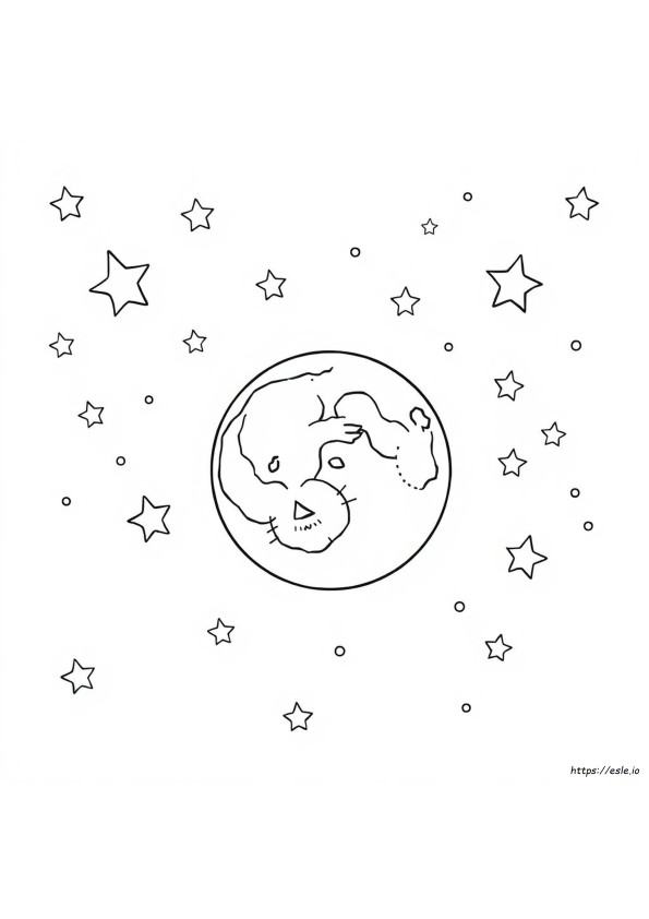 Moon And Stars Colouring