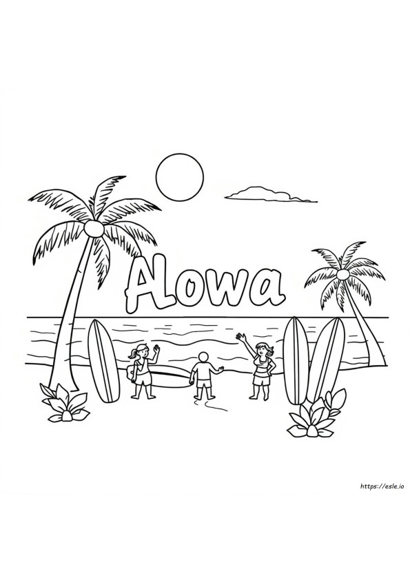 Aloha Coloring Sheets