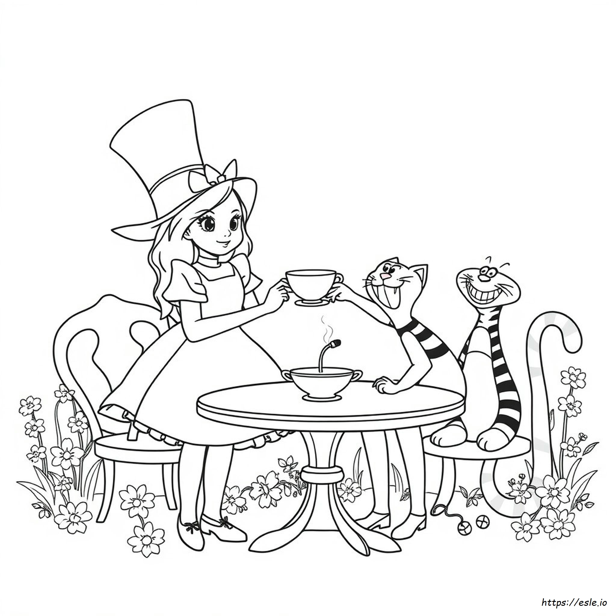 Alice In The Wonderland Coloring Pages