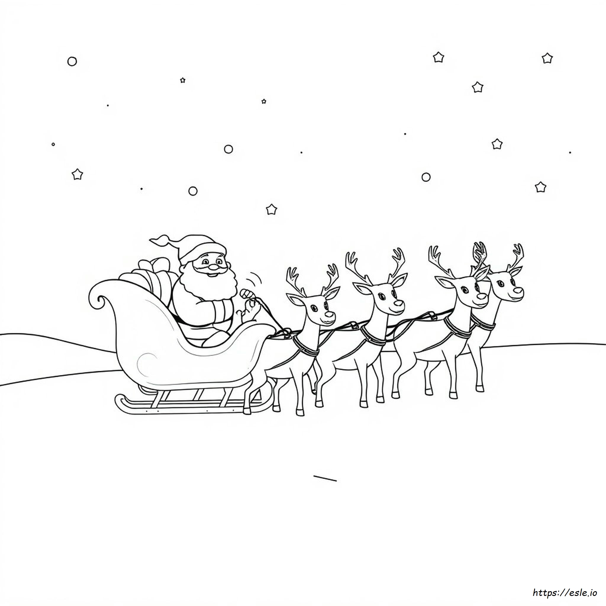 Gratis Kleurplaten: Kerstman En Rendier kleurplaat