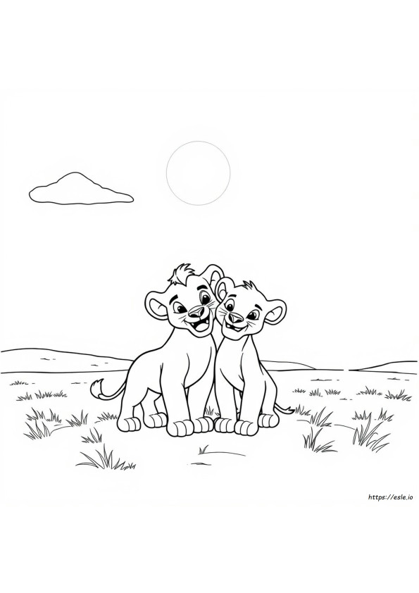 Simba And Nala Coloring Pages