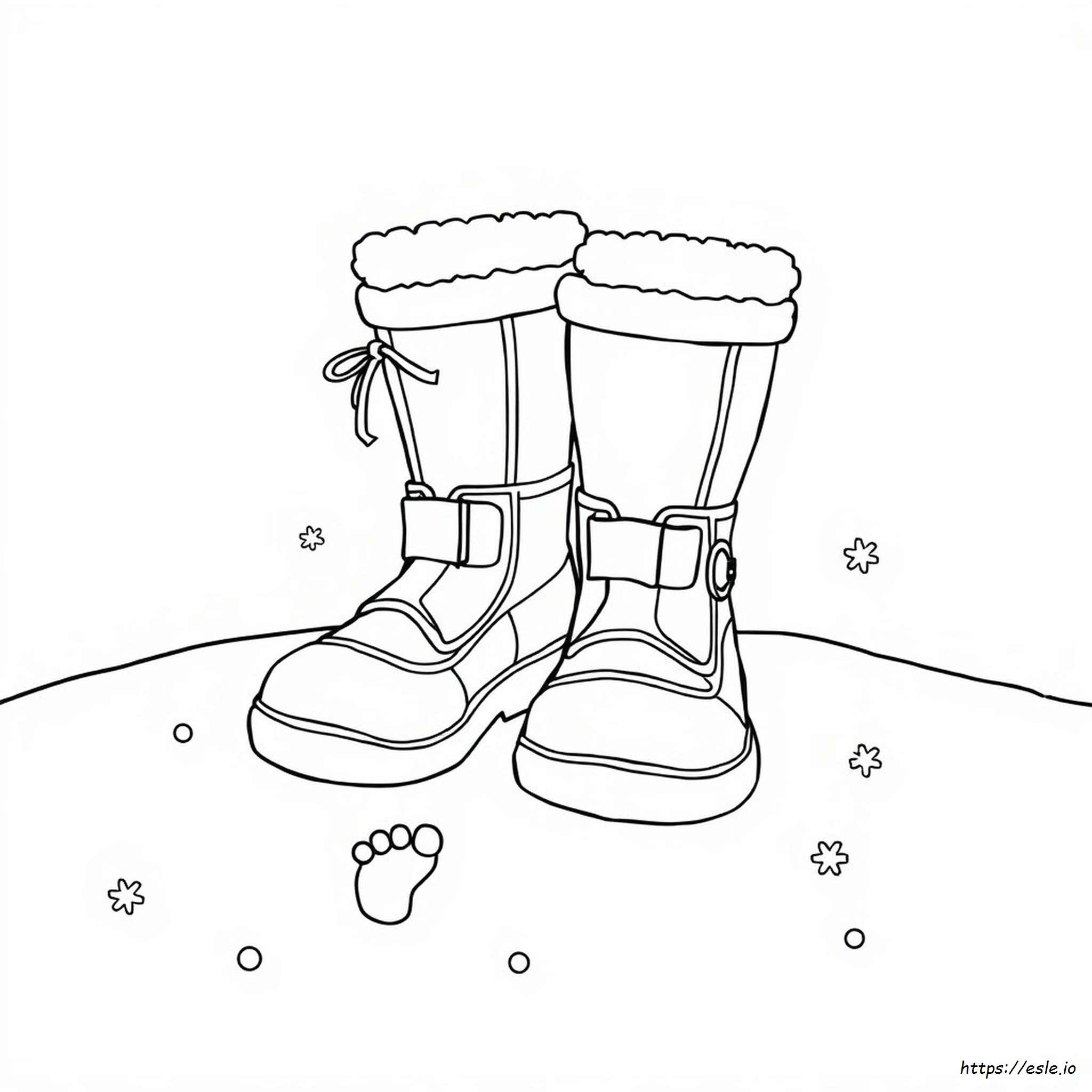 Winter Boots Colouring Page