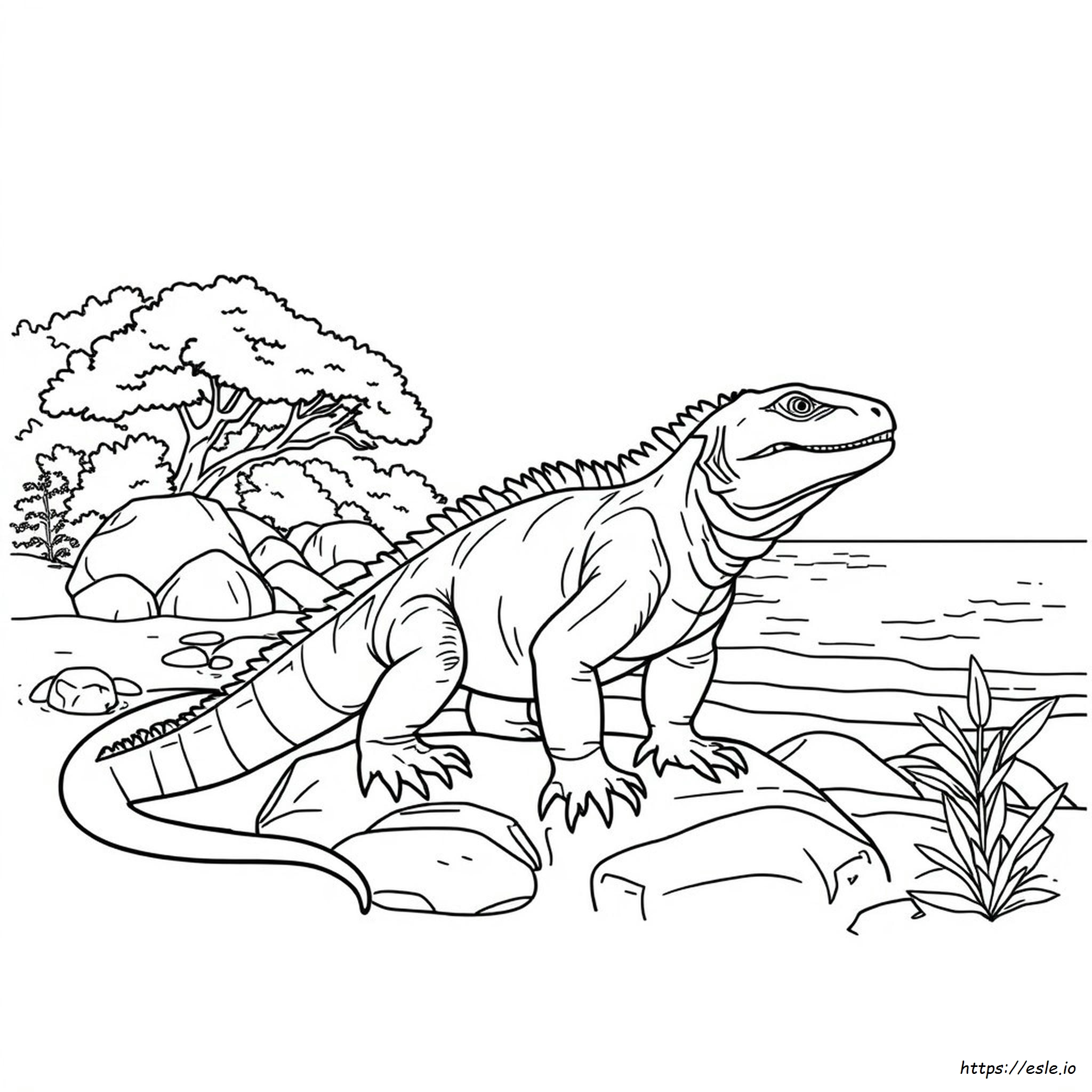 Komodo Dragon Coloring Page Printable
