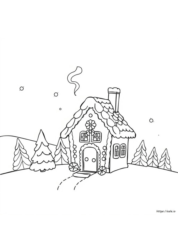 Gingerbread House Coloring Printable