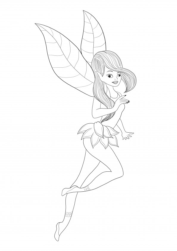 The Winking Fairy is ready for you to download and color for free