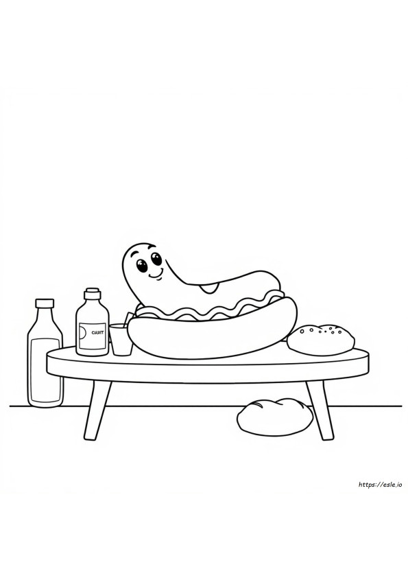 Hotdog Coloring Sheet