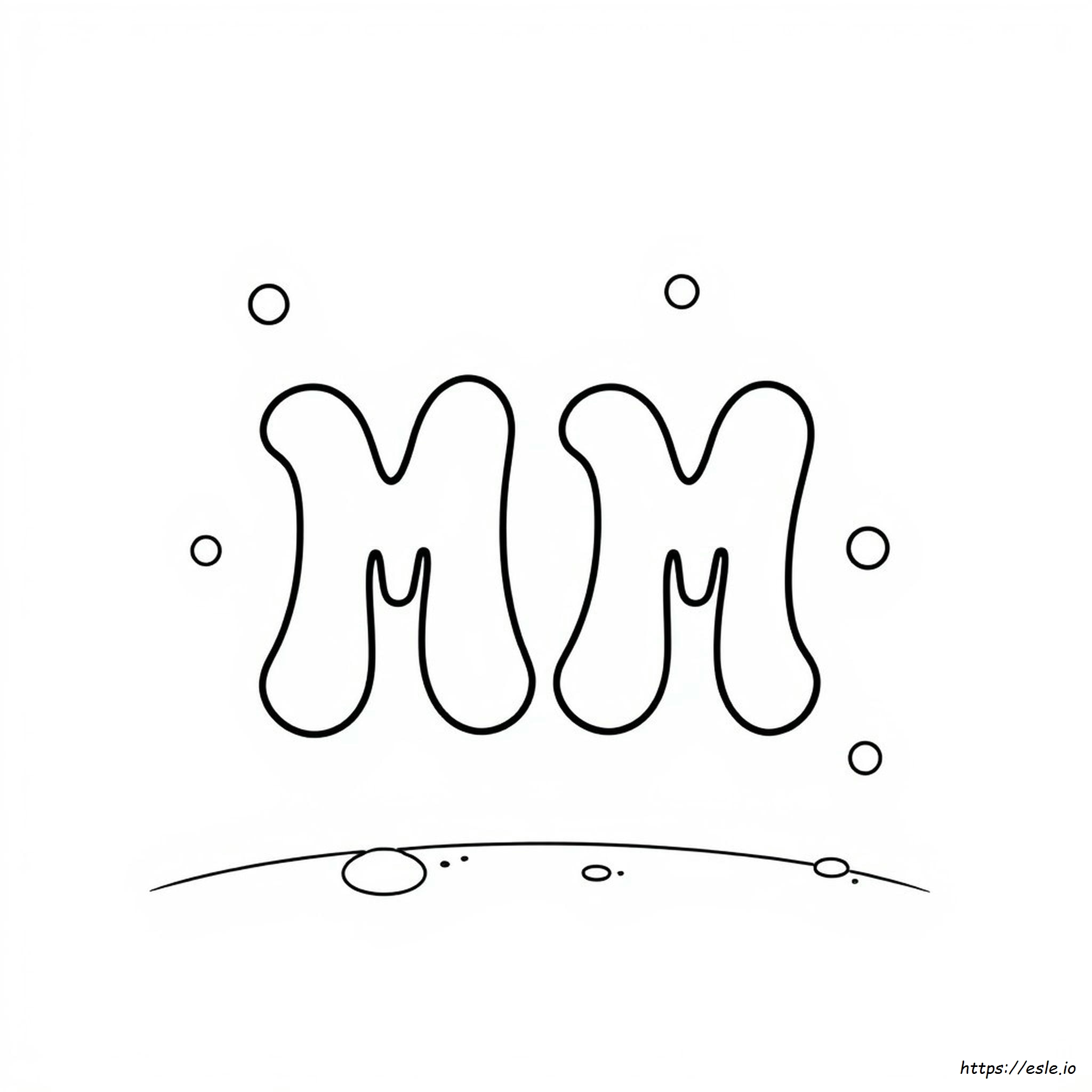 Bubble Letter M Coloring Page