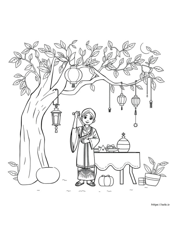 Printable Selamat Hari Raya Colouring Pages