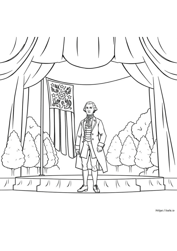 Kleurplaat Van George Washington