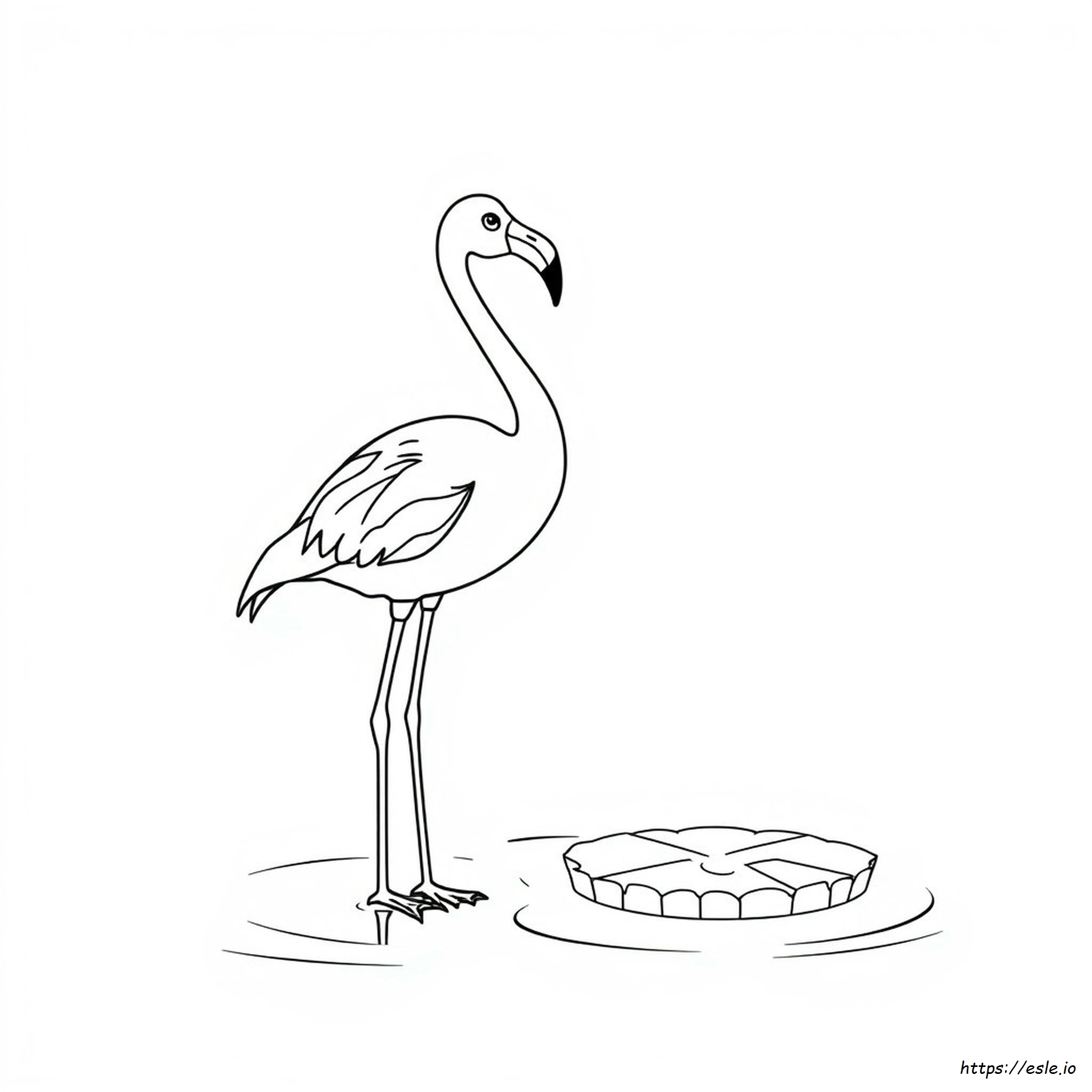 Pink Flamingo Coloring Page