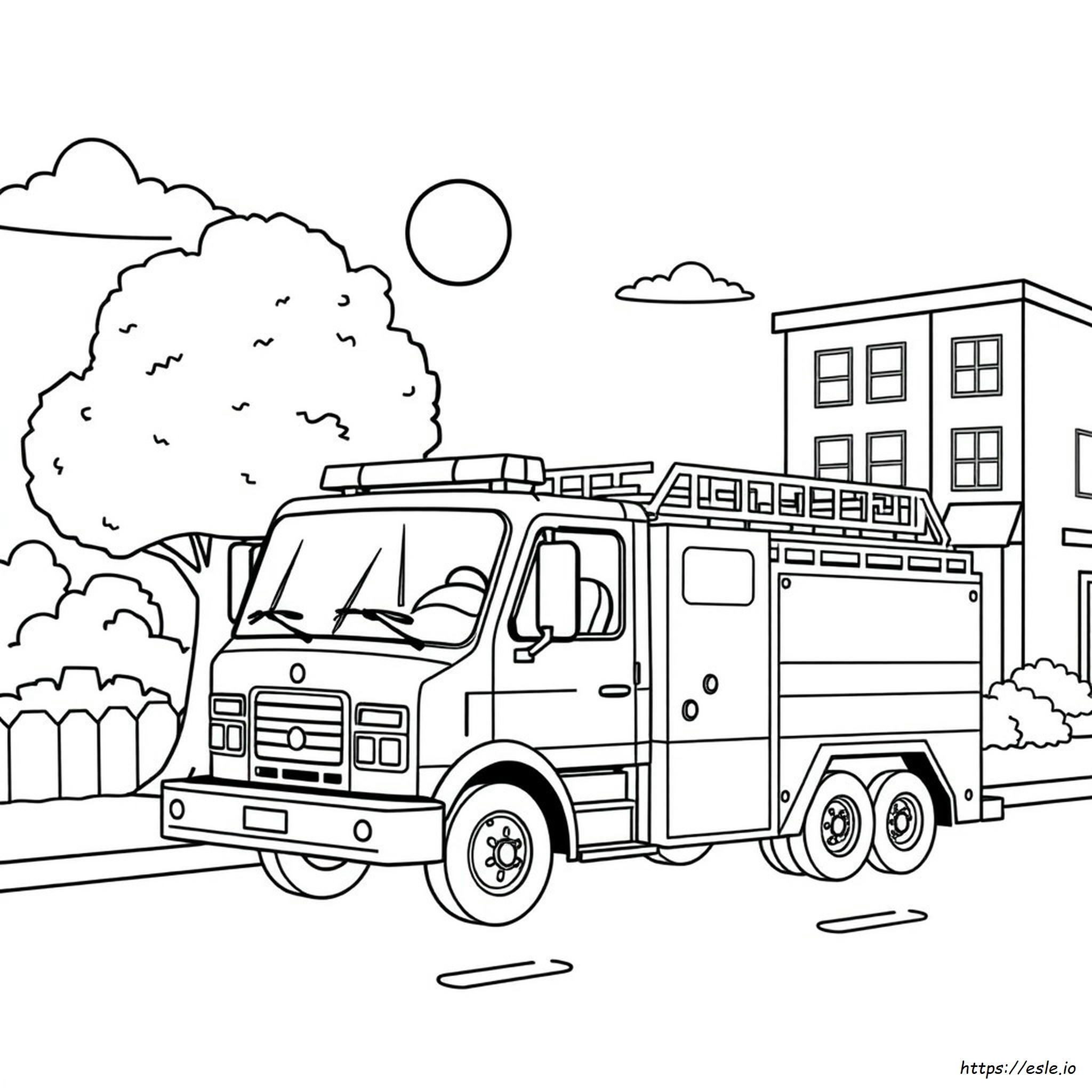 Dibujos Para Colorear De Camiones De Bomberos