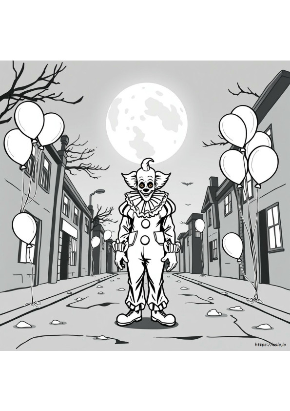 Scary Clown Coloring Sheets