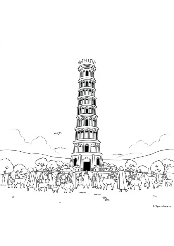Tower Of Babel Coloring Page Free