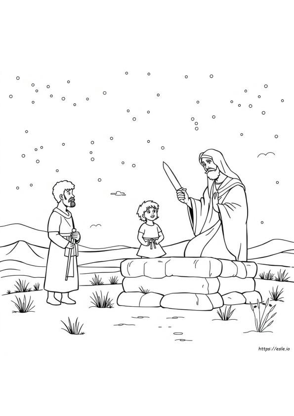 Abraham Sacrifices Isaac Coloring Page