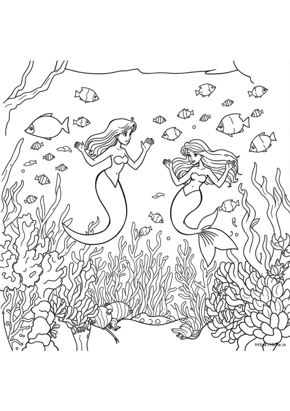 人魚のぬりえ 無料