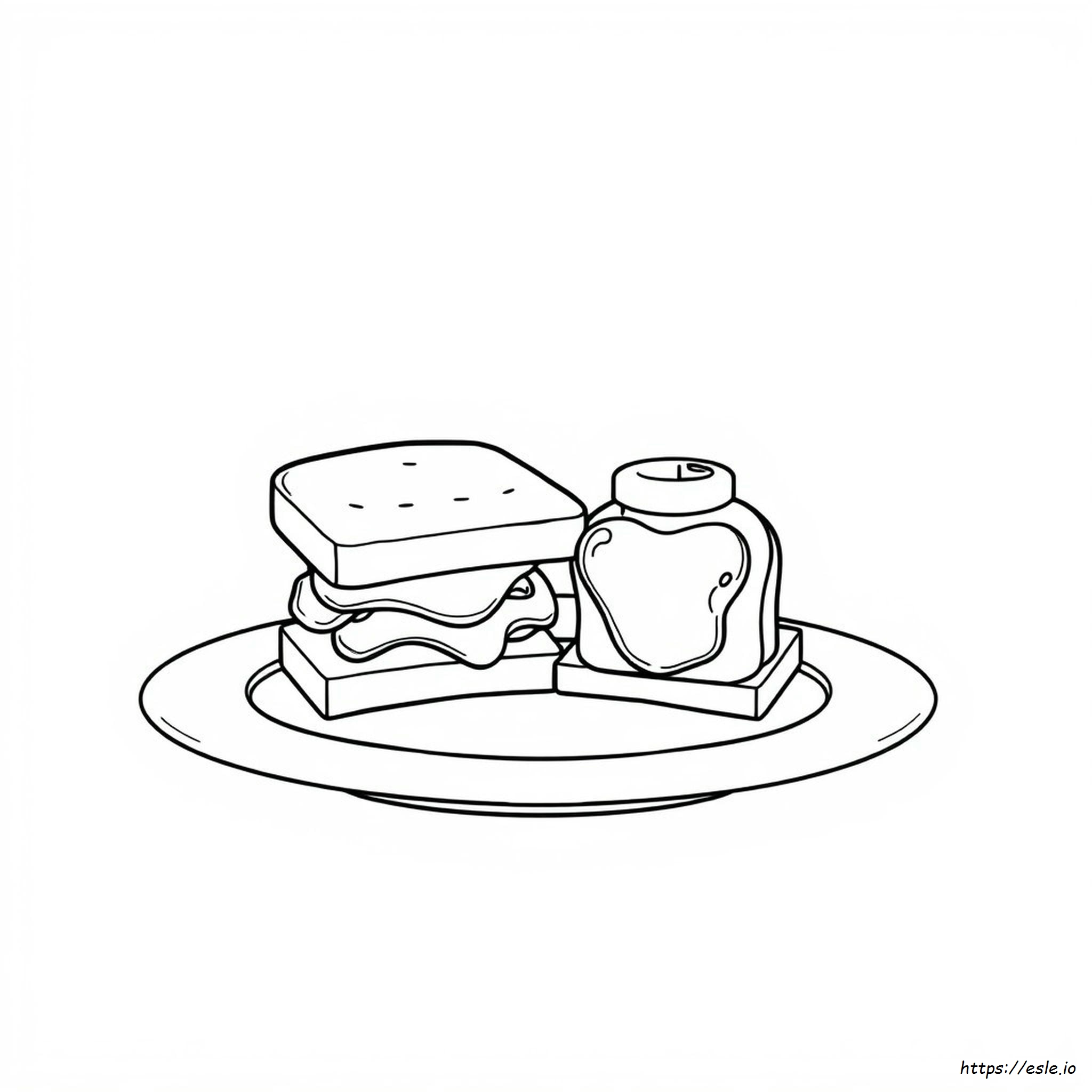Peanut Butter Jelly Coloring Page