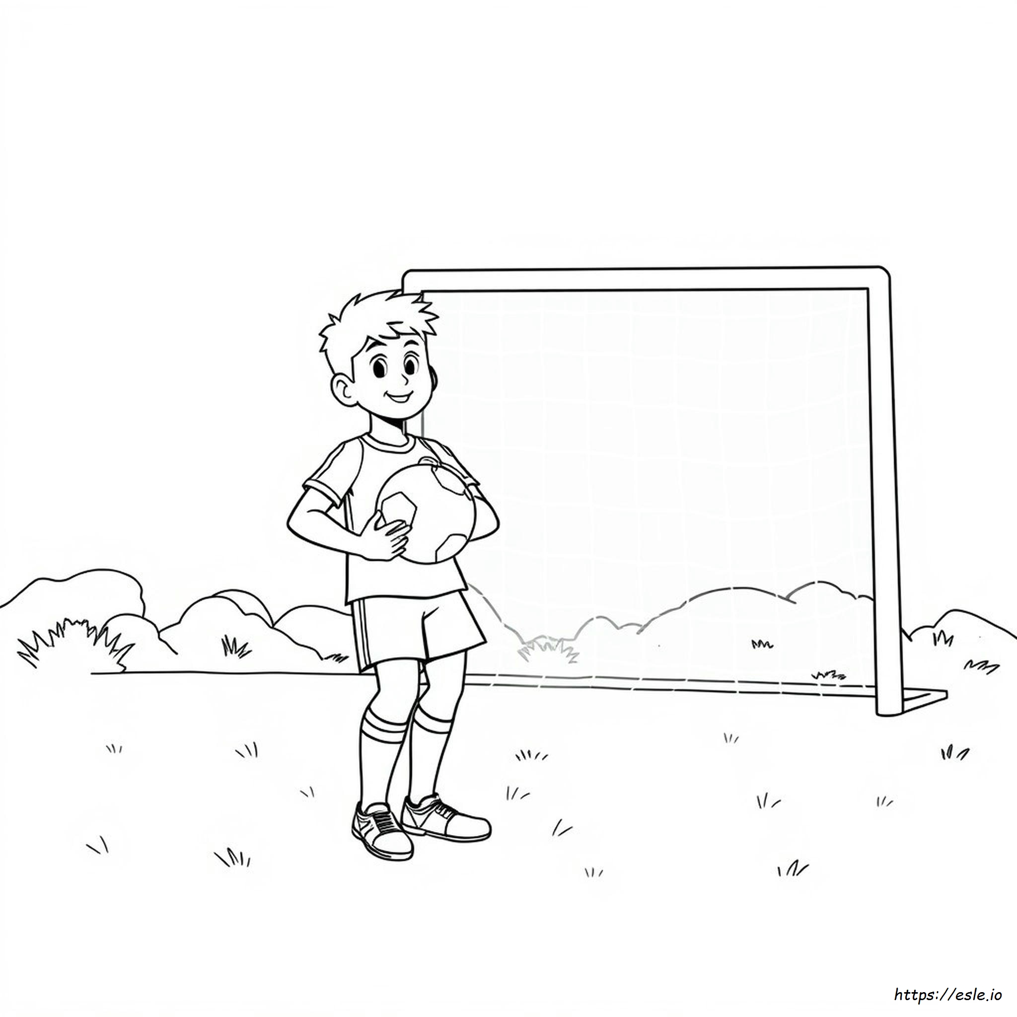 Coloring Page Of A Soccer Player