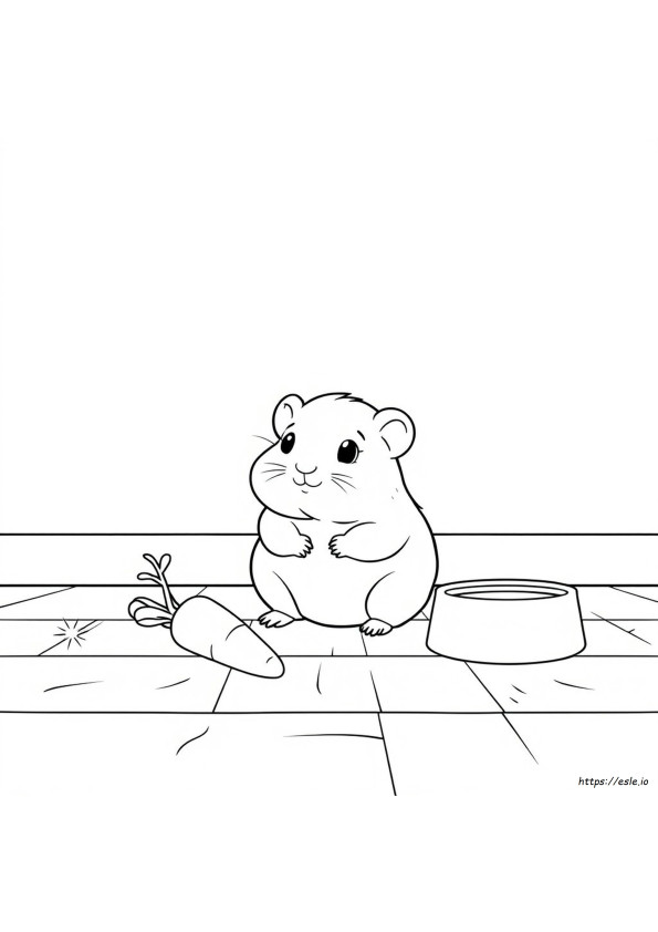 Gambar Mewarnai Hamster Lucu Yang Dapat Dicetak