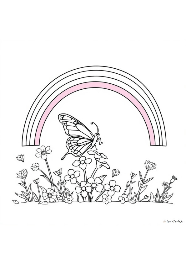 Butterfly Rainbow Coloring Pages