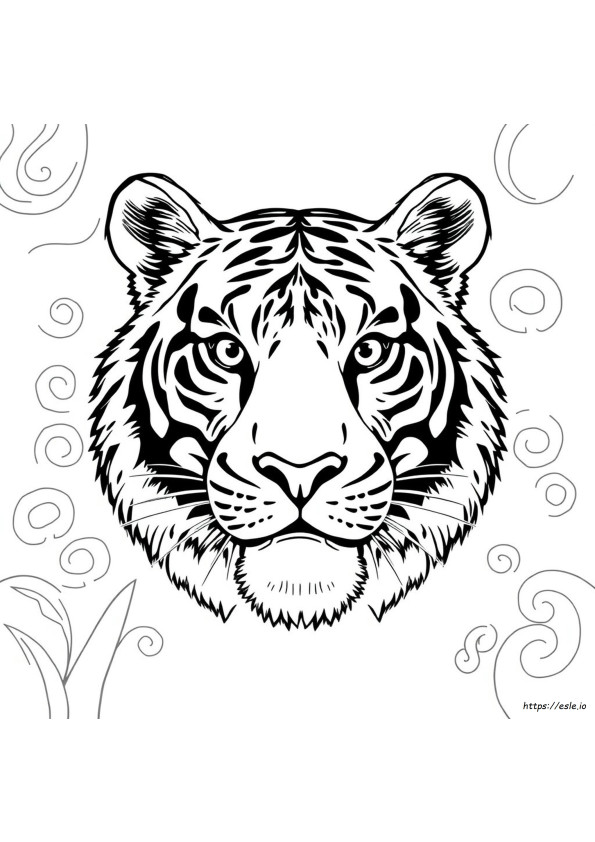 Tiger Face Colouring Pages